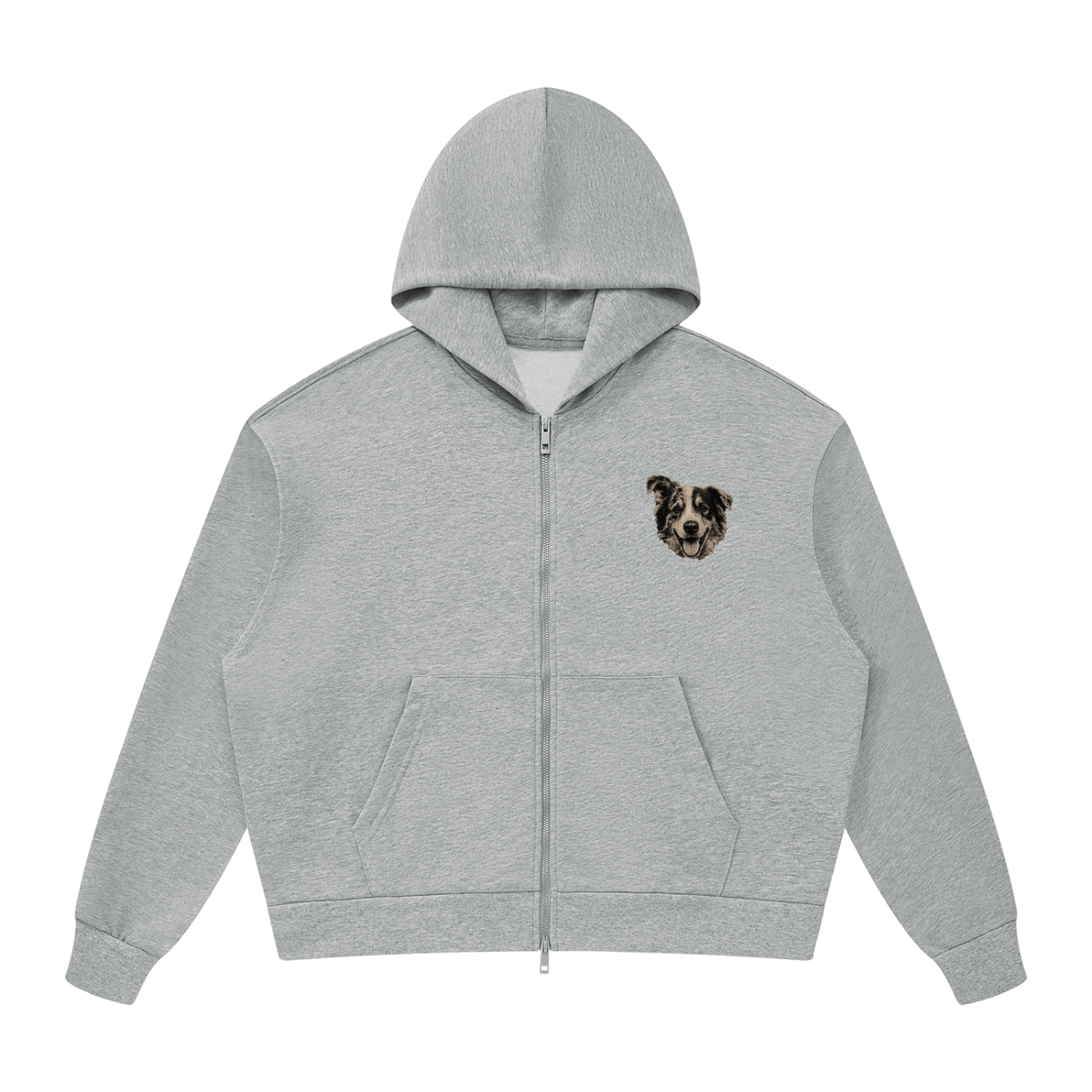 Custom Dog Face Full Zip Hoodie
