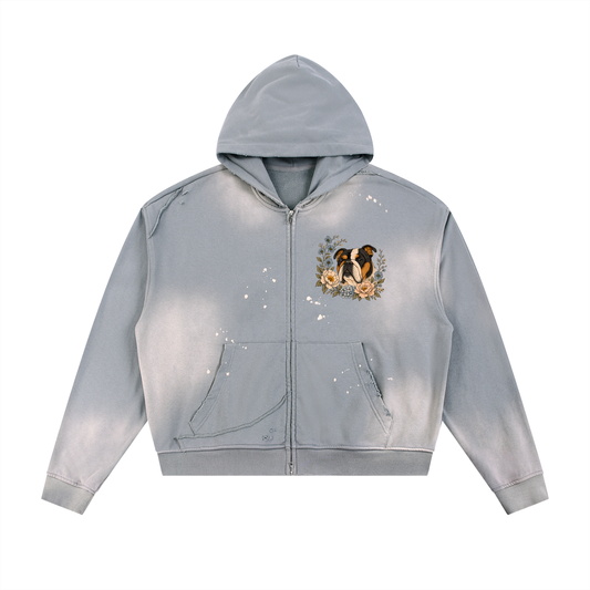 Giraffe Fleece Zip Hoodie