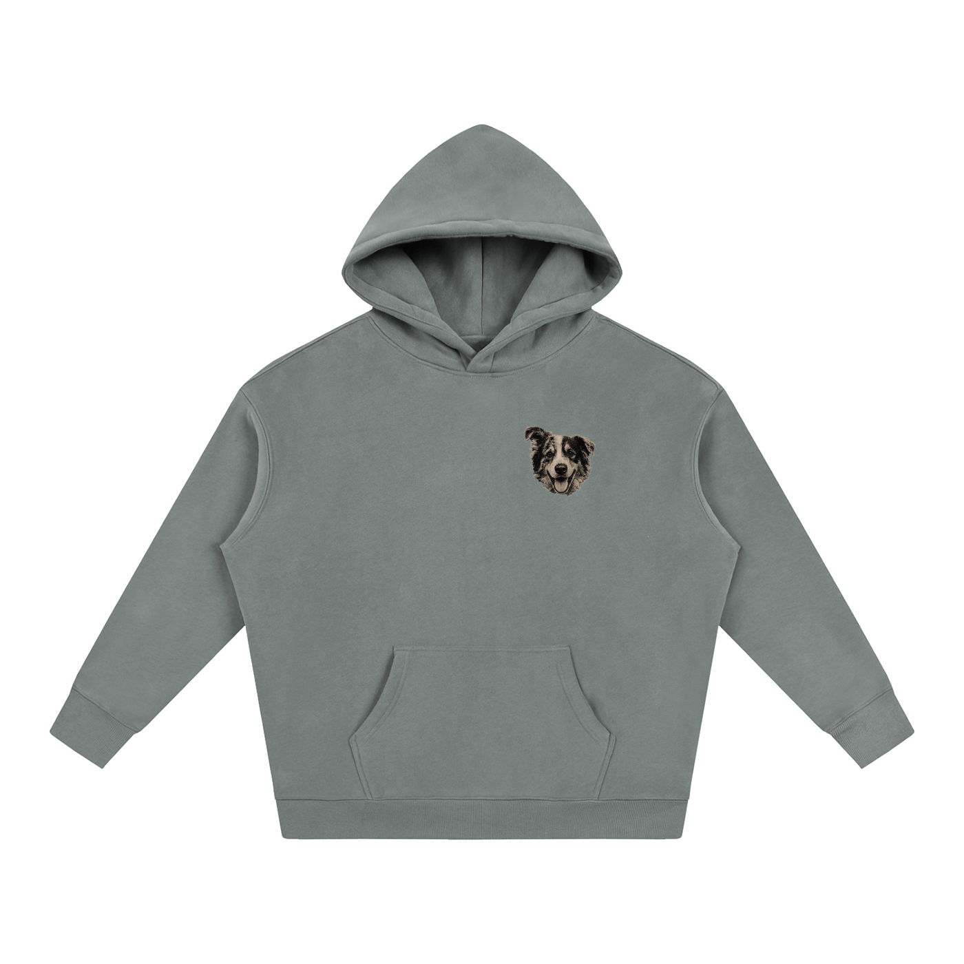Custom Dog Face Fleeced Hoodie