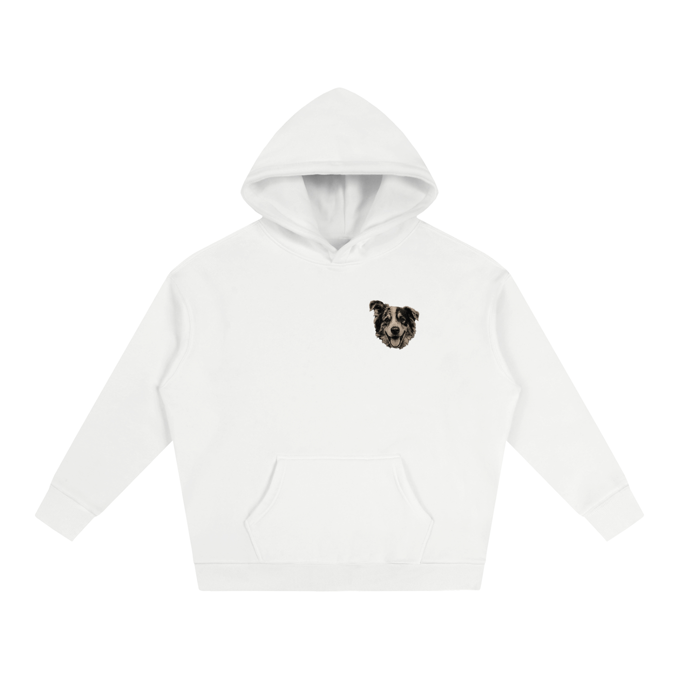 Custom Dog Face Fleeced Hoodie
