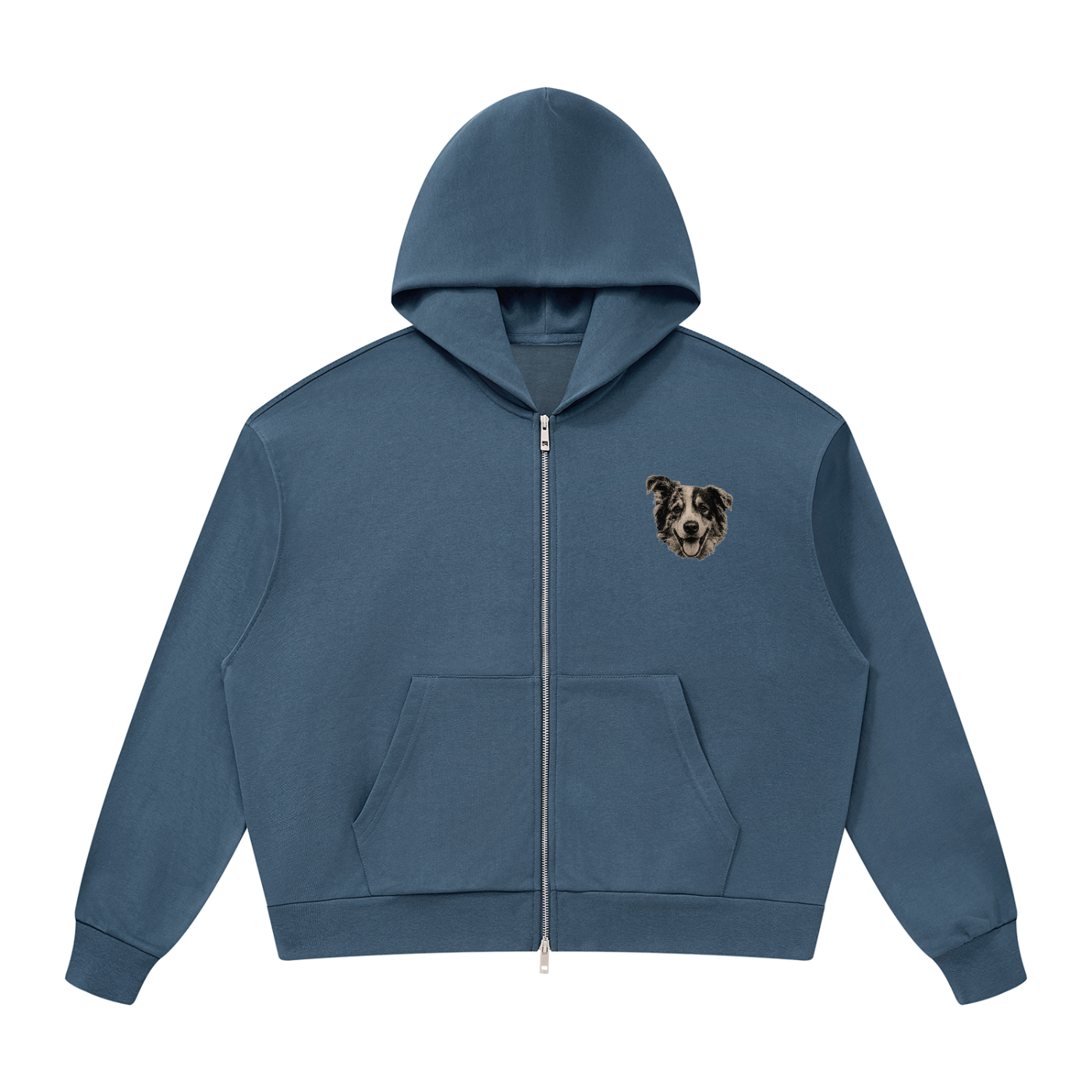 Custom Dog Face Full Zip Hoodie