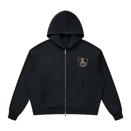 Custom Dog Face Full Zip Hoodie