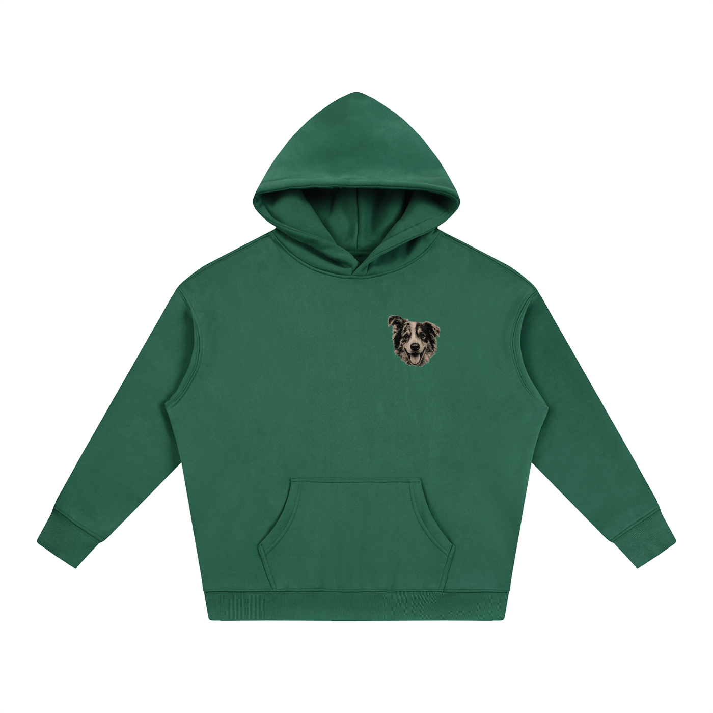 Custom Dog Face Fleeced Hoodie