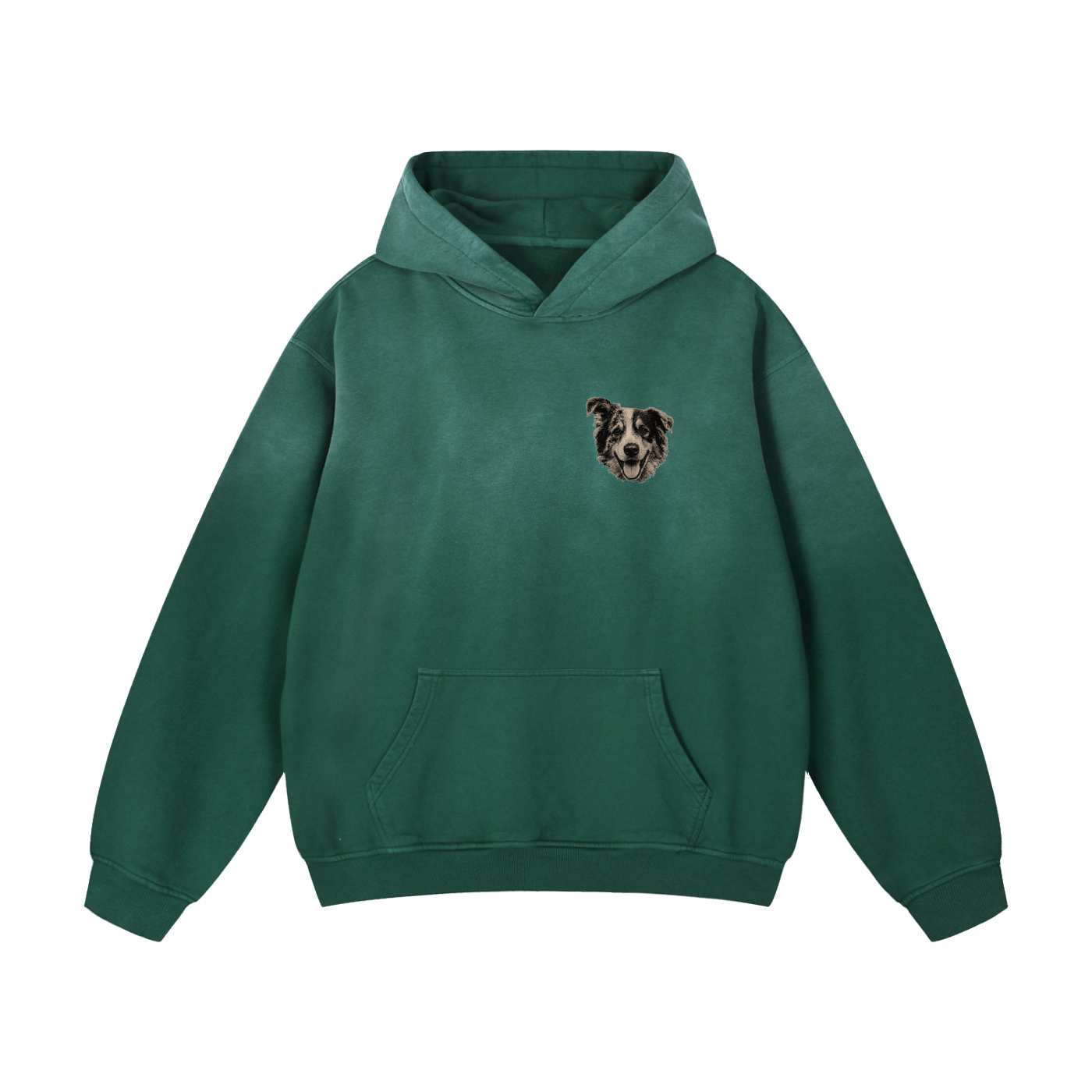 Custom Dog Face Sunfade Oversized Hoodie
