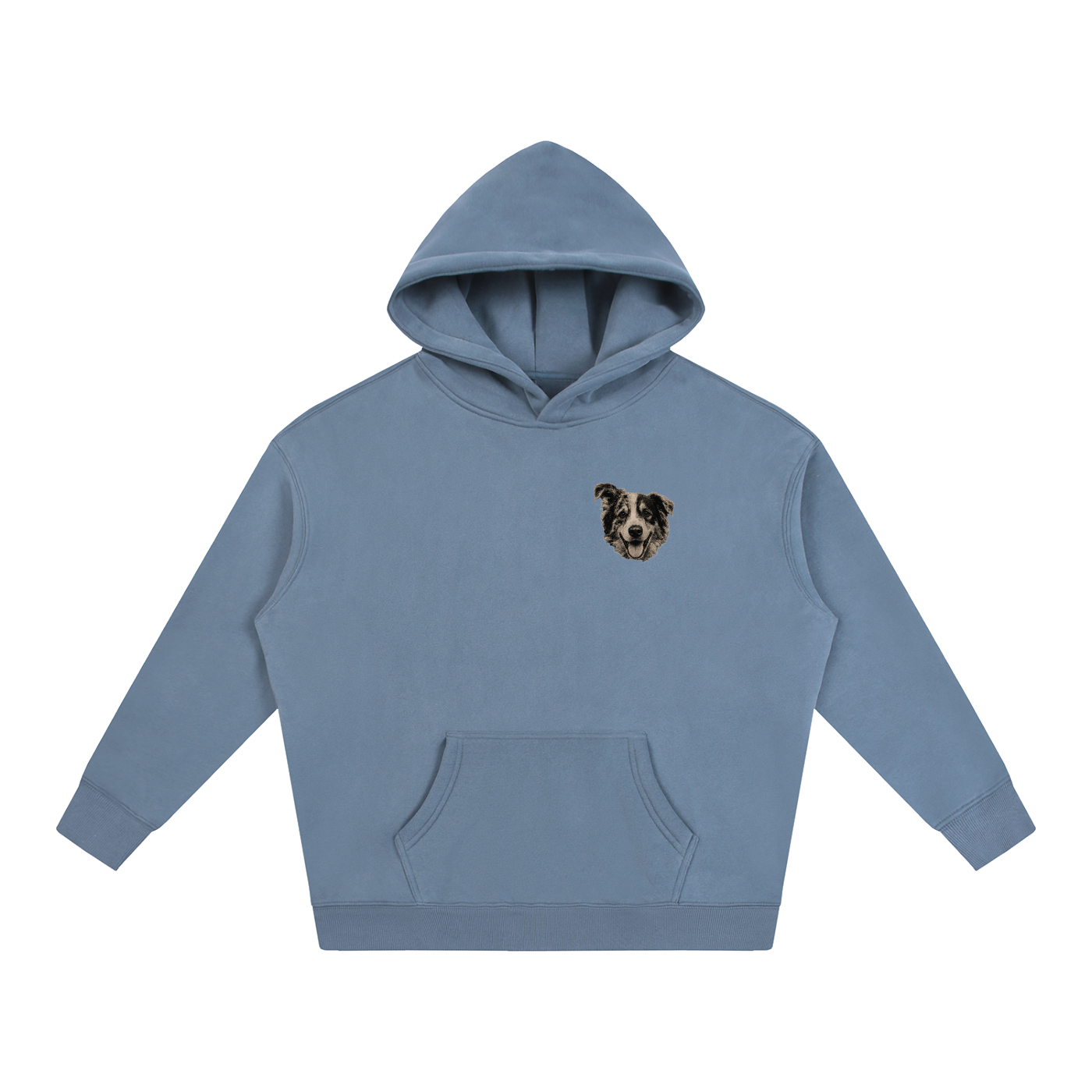 Custom Dog Face Fleeced Hoodie