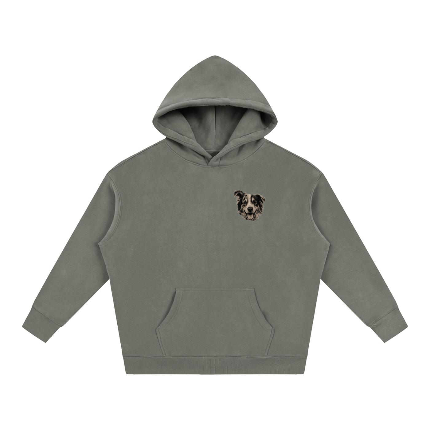 Custom Dog Face Fleeced Hoodie
