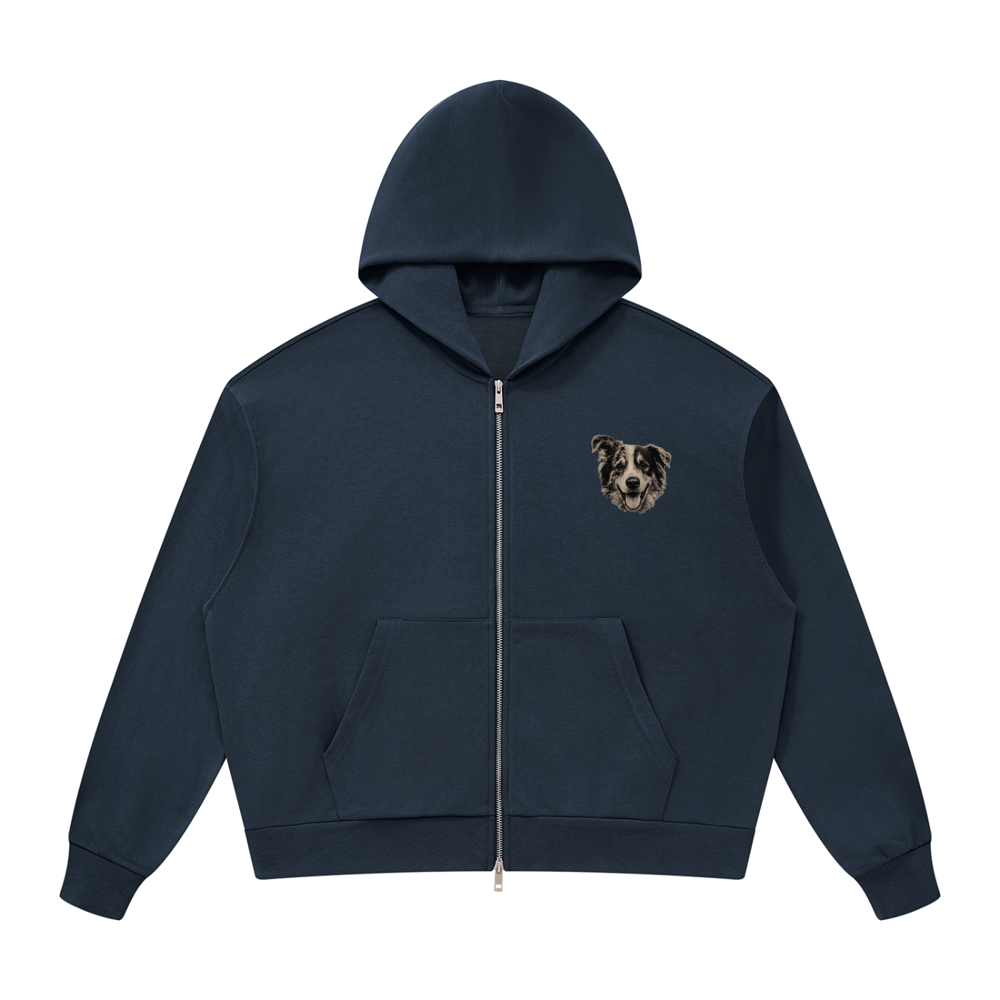 Custom Dog Face Full Zip Hoodie