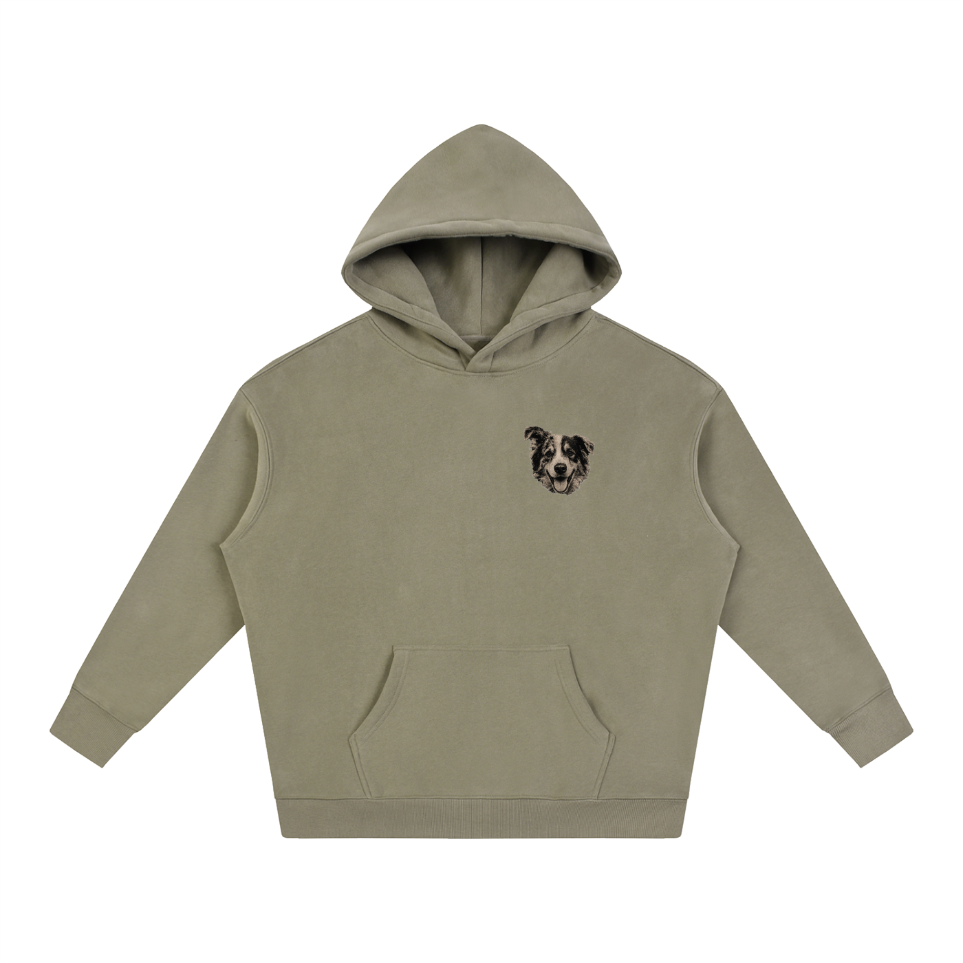 Custom Dog Face Fleeced Hoodie