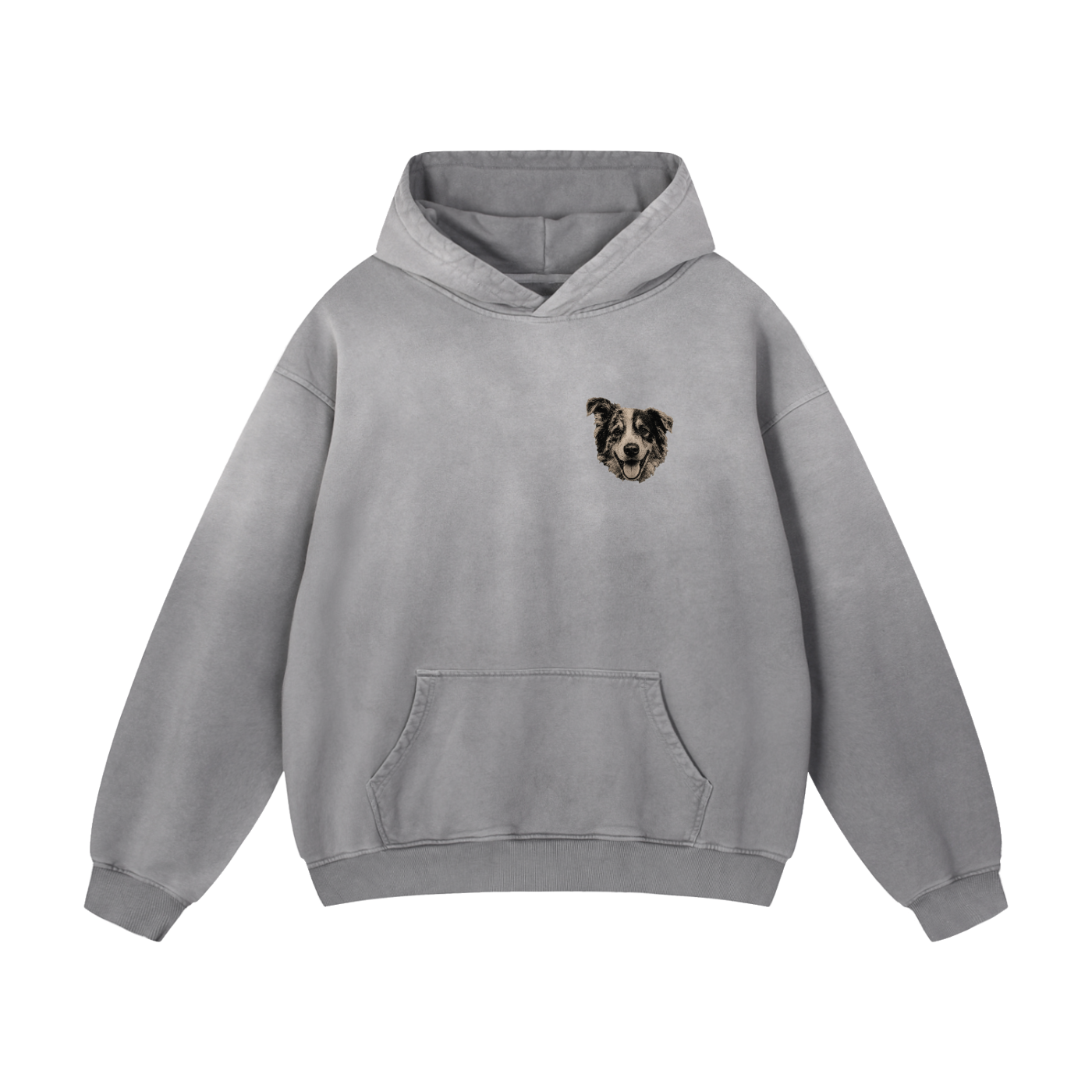 Custom Dog Face Sunfade Oversized Hoodie