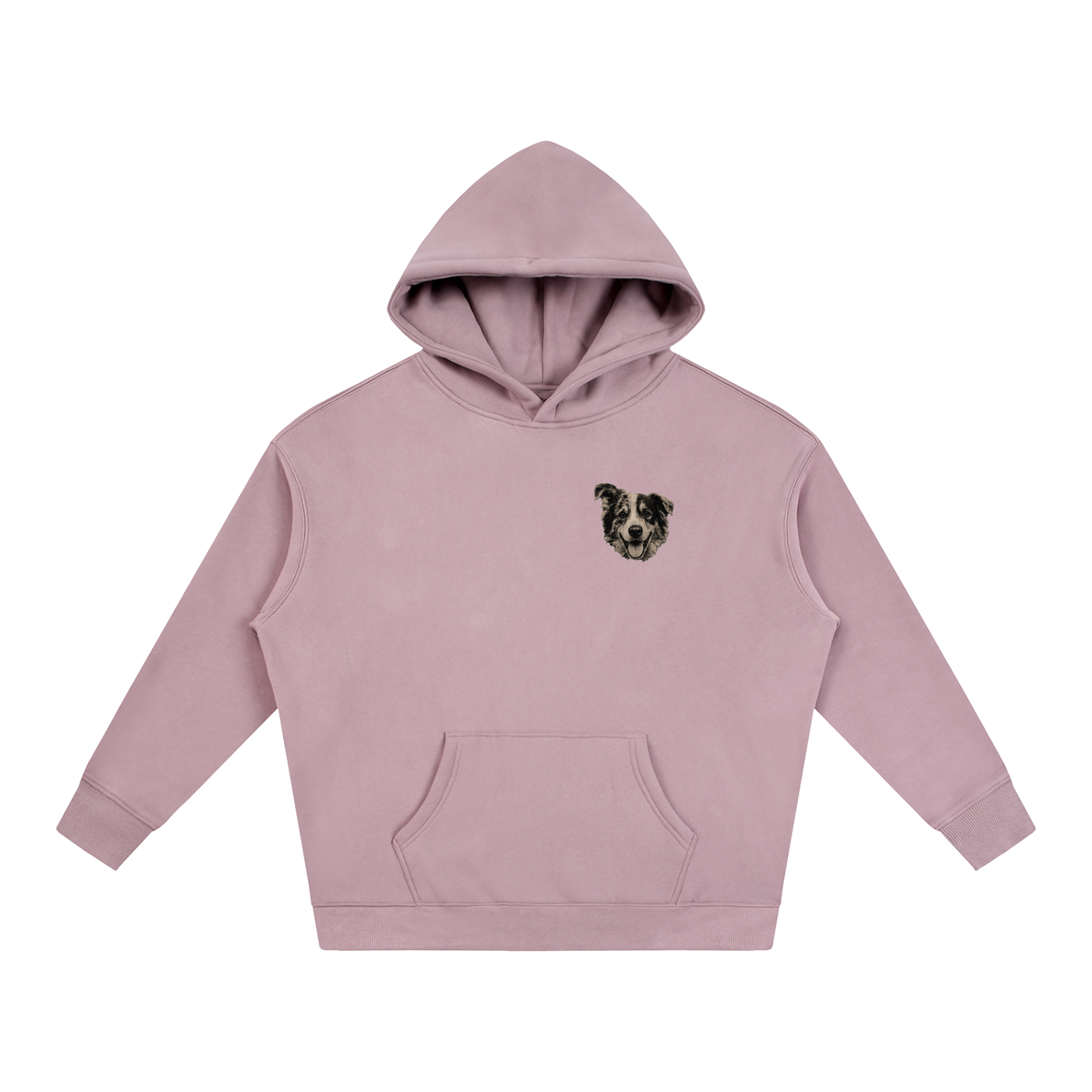 Custom Dog Face Fleeced Hoodie
