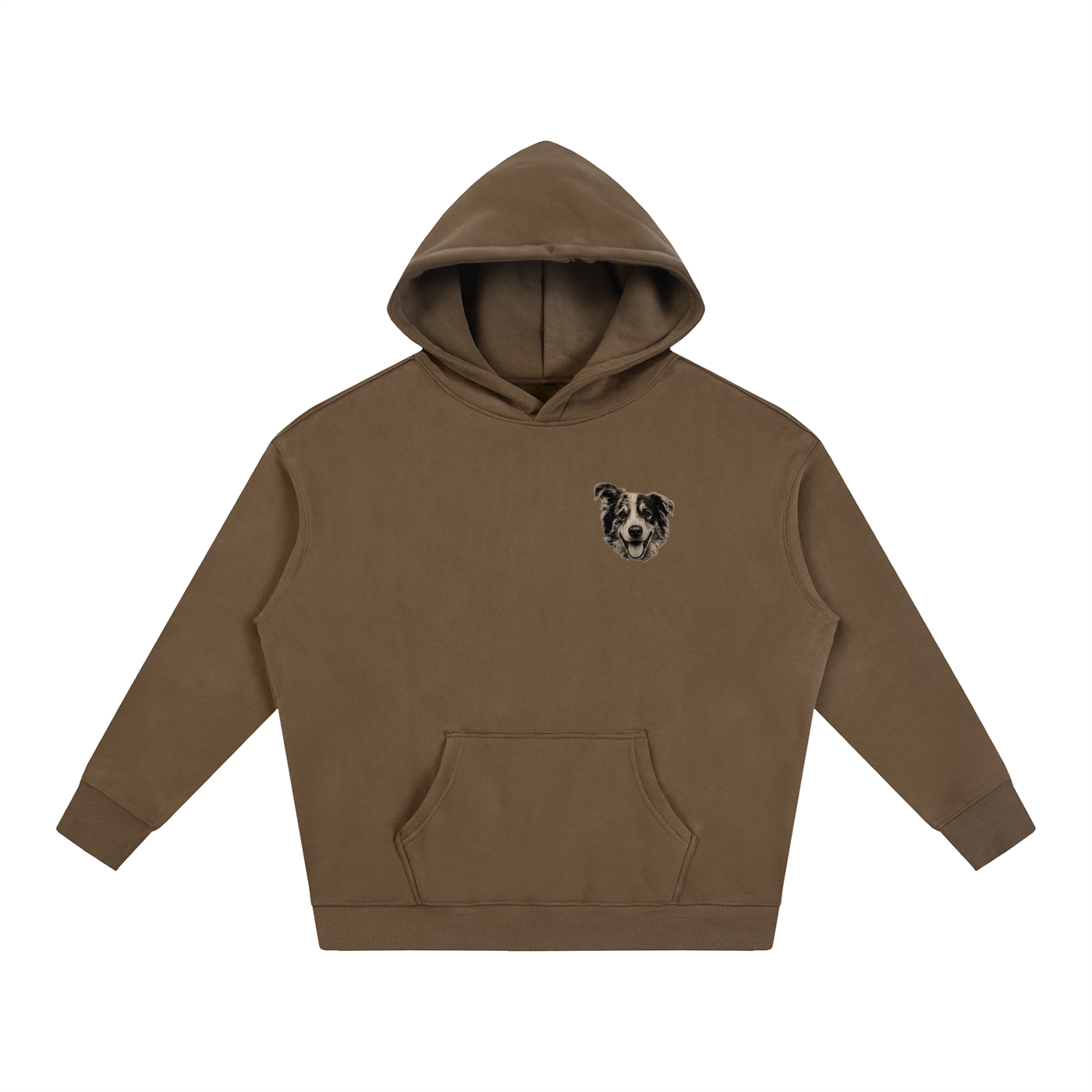 Custom Dog Face Fleeced Hoodie