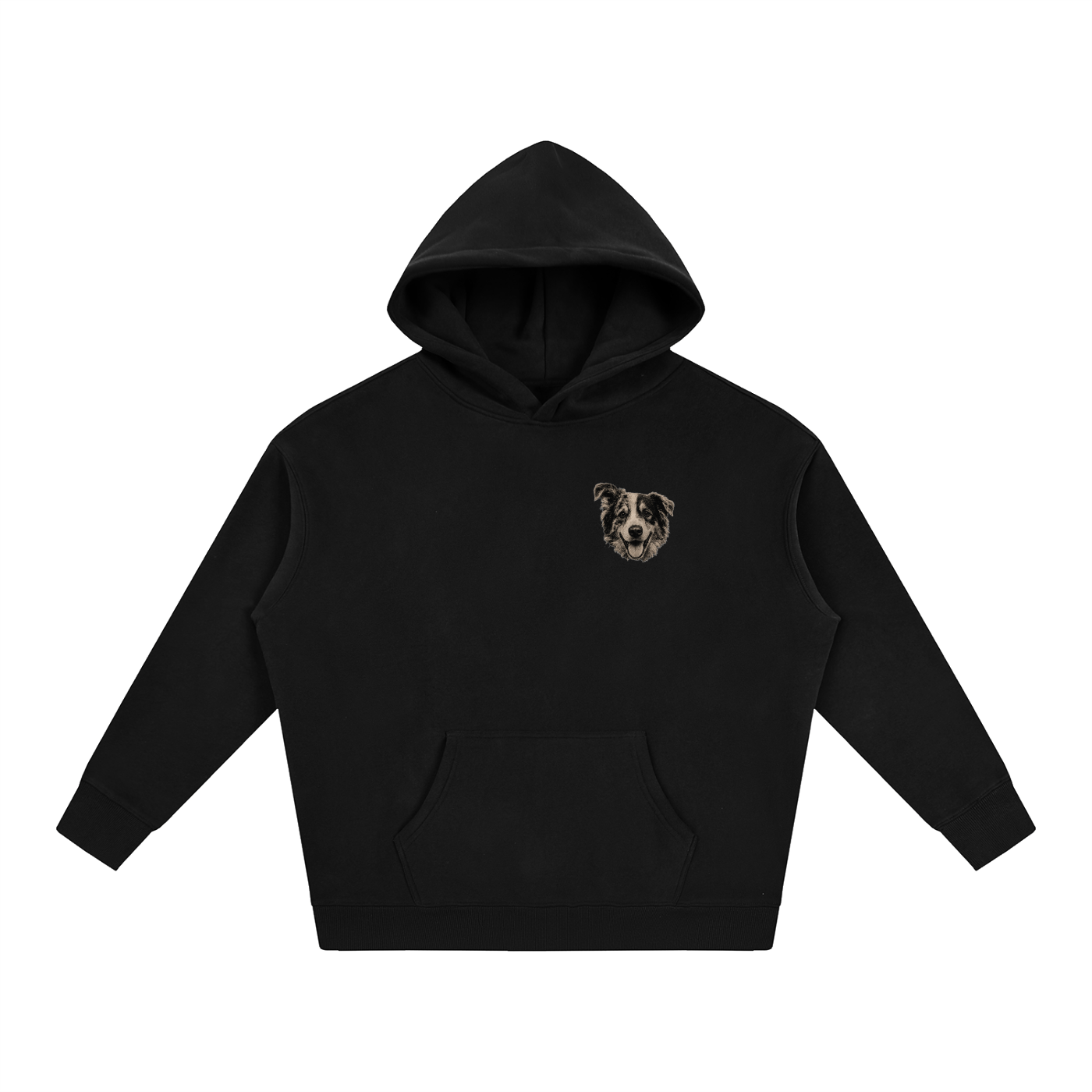 Custom Dog Face Fleeced Hoodie