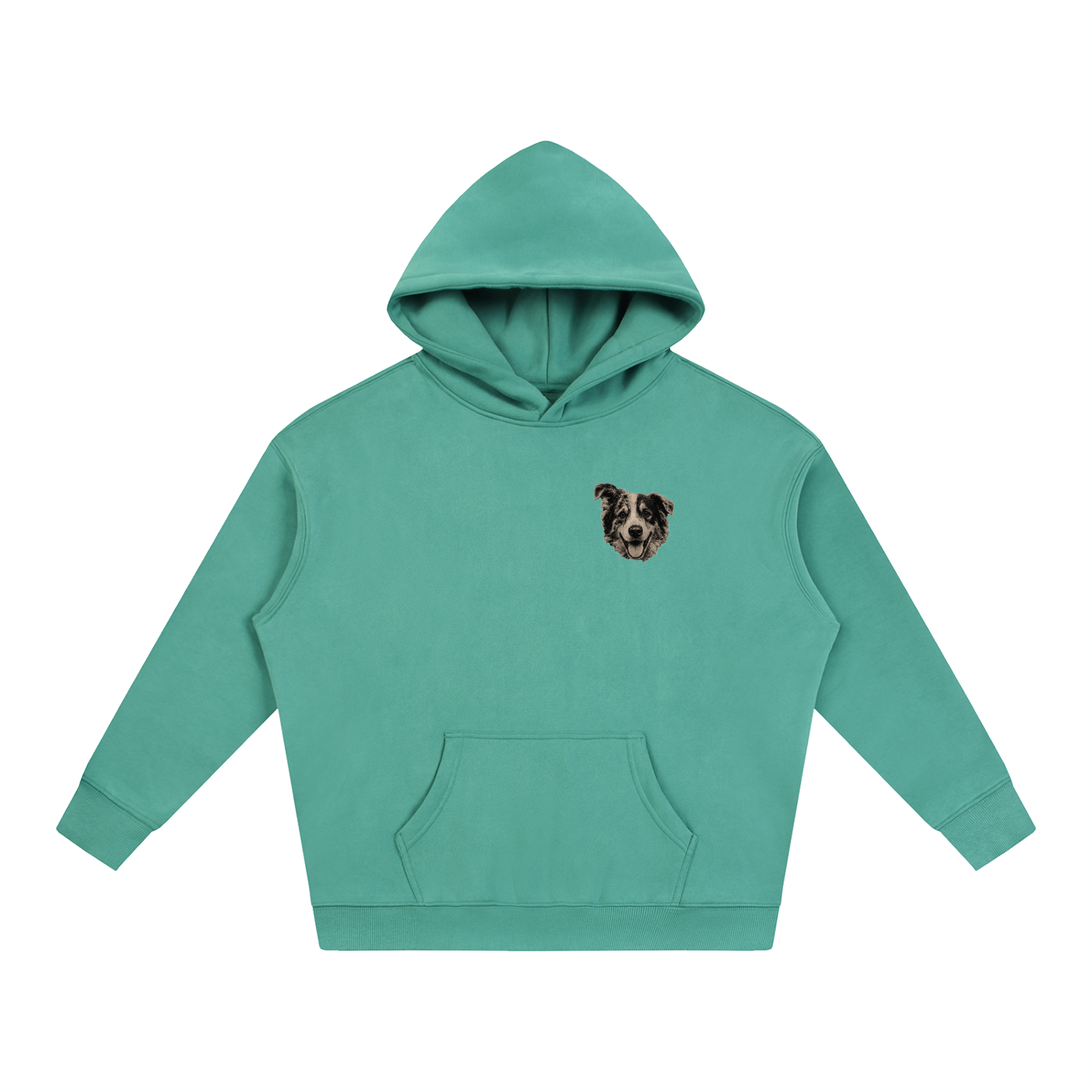Custom Dog Face Fleeced Hoodie