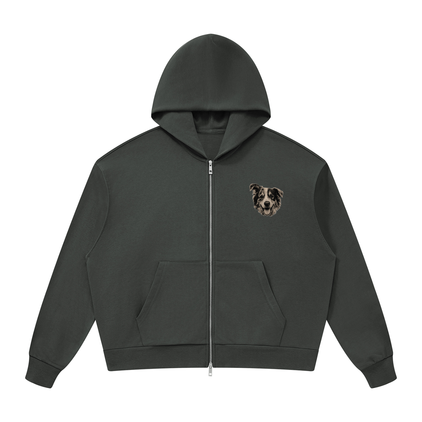 Custom Dog Face Full Zip Hoodie