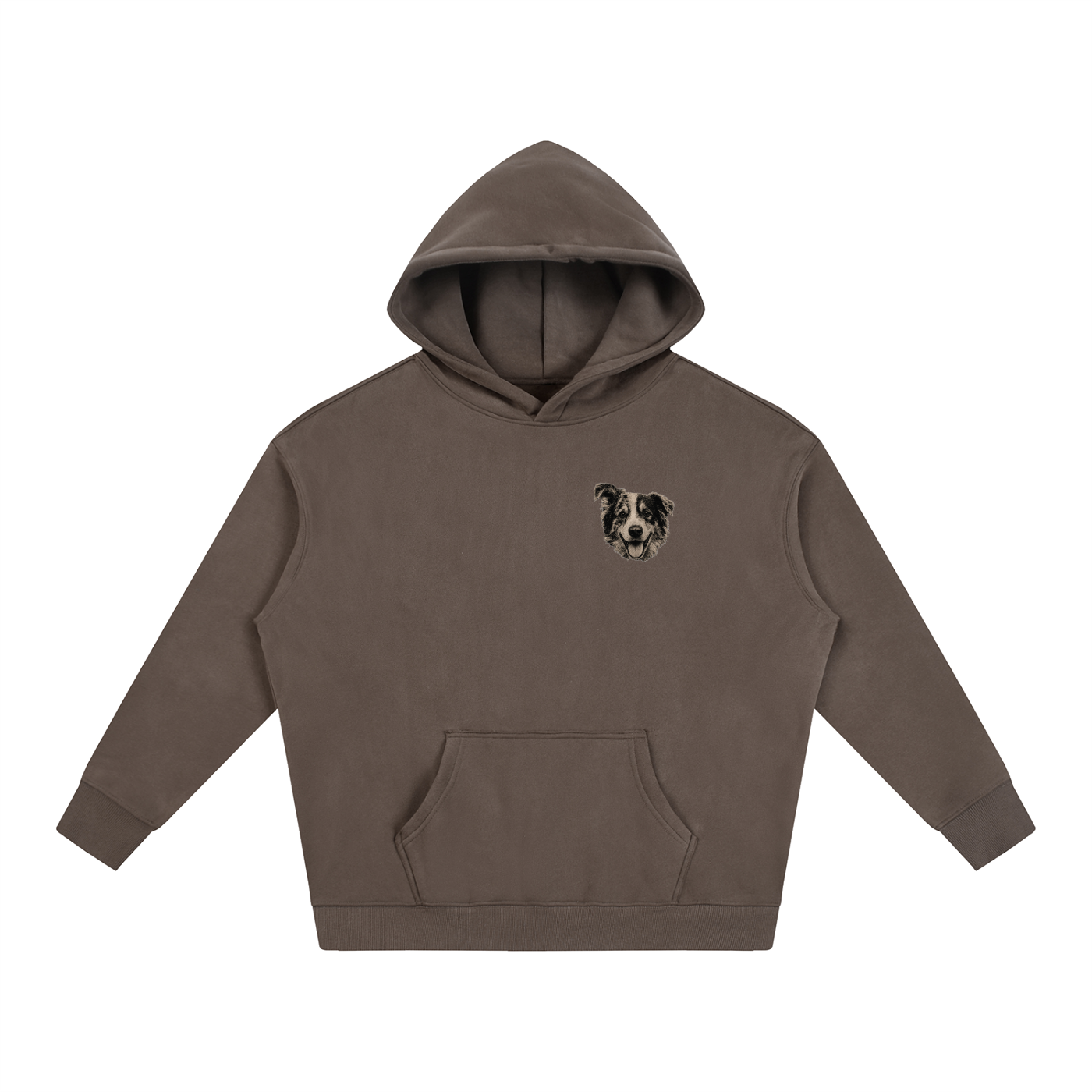 Custom Dog Face Fleeced Hoodie