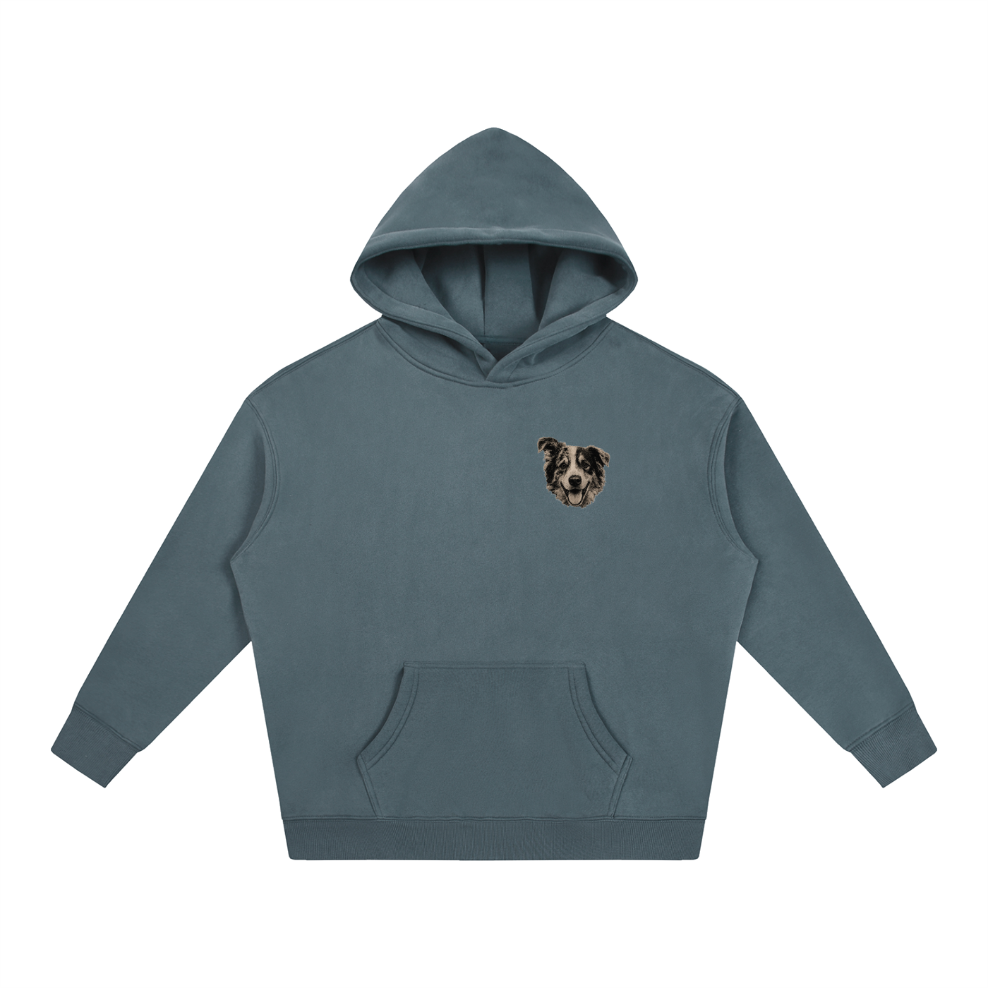 Custom Dog Face Fleeced Hoodie