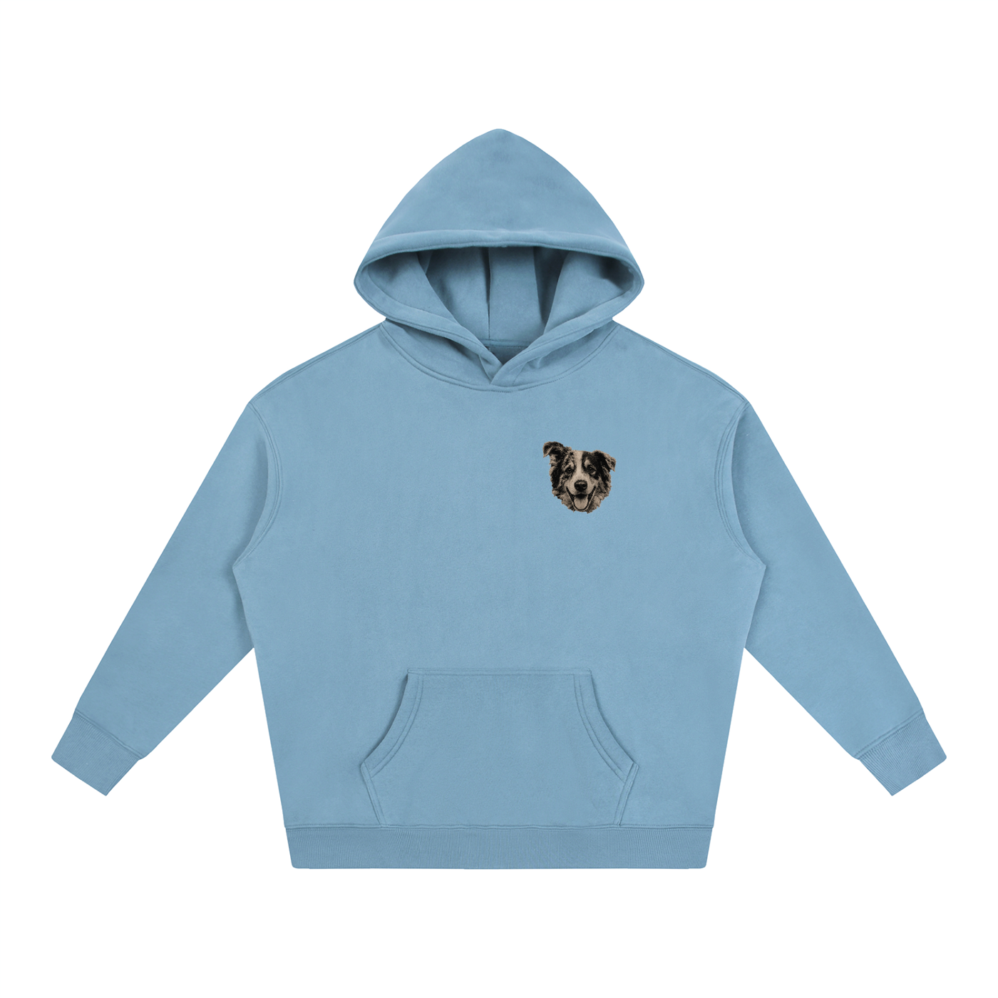 Custom Dog Face Fleeced Hoodie