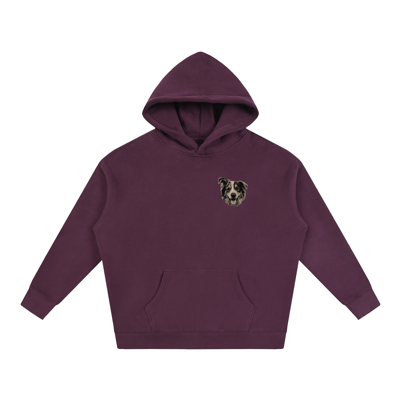 Custom Dog Face Fleeced Hoodie