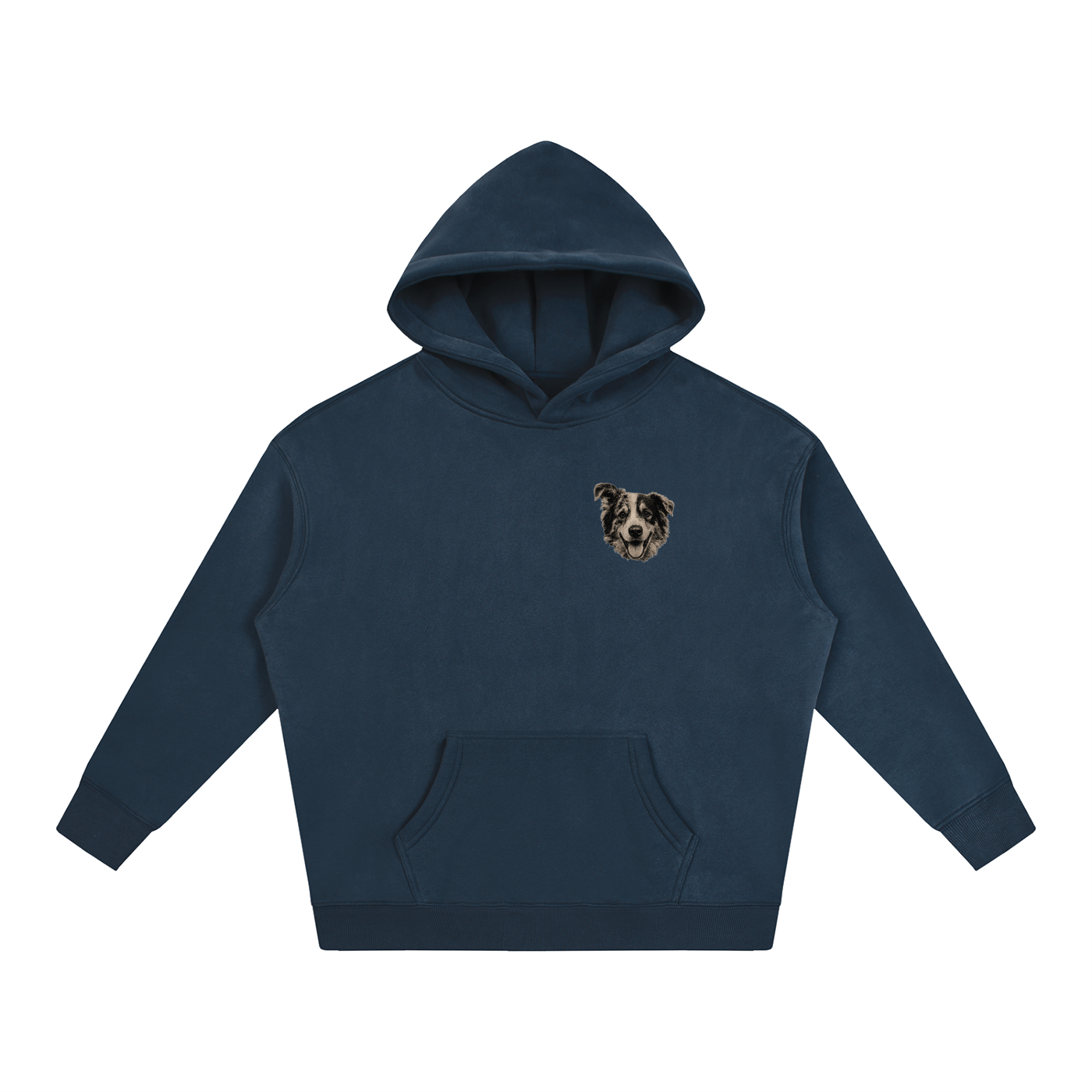 Custom Dog Face Fleeced Hoodie