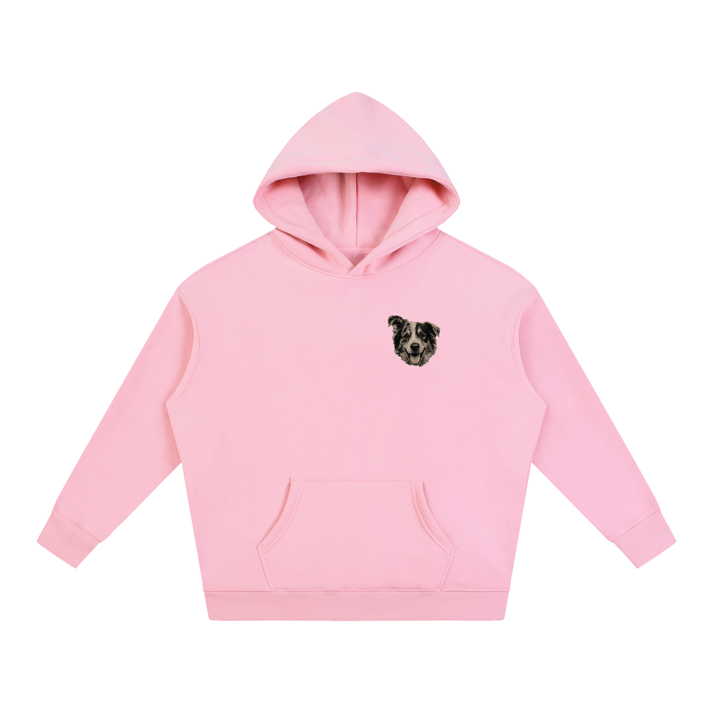 Custom Dog Face Fleeced Hoodie