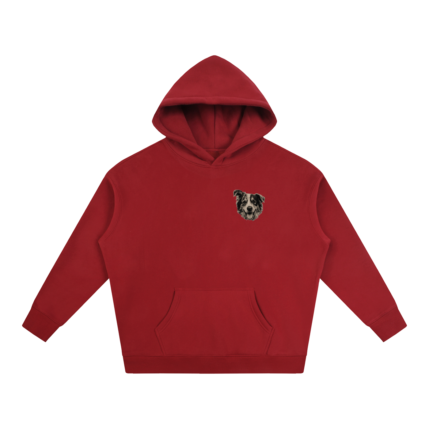 Custom Dog Face Fleeced Hoodie
