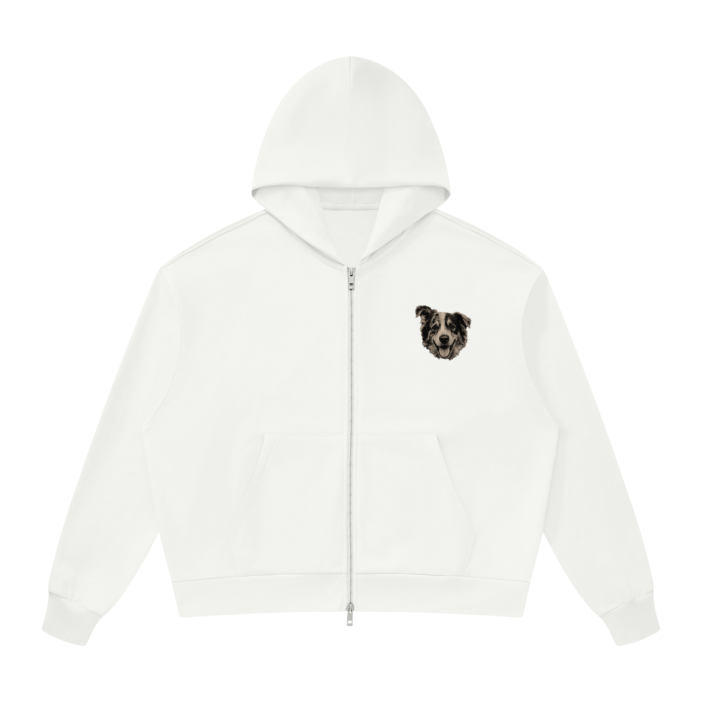 Custom Dog Face Full Zip Hoodie