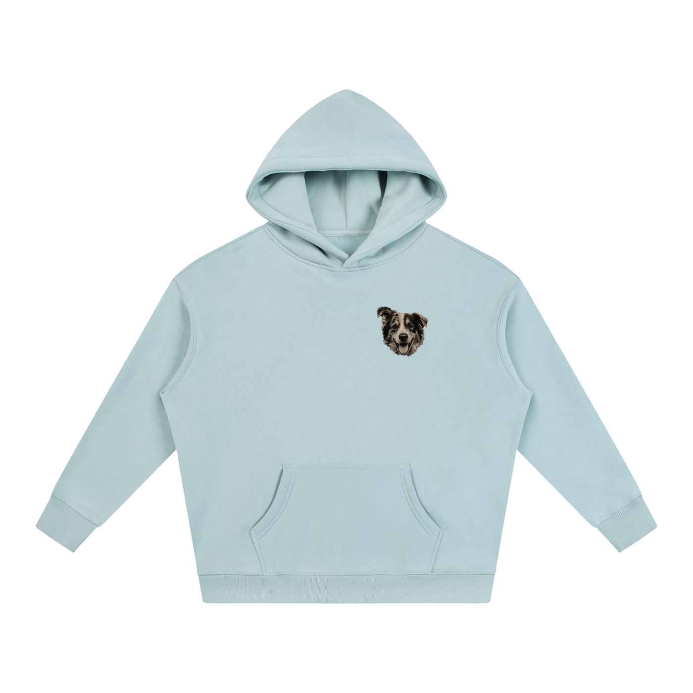 Custom Dog Face Fleeced Hoodie
